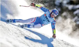  ?? Switzerlan­d. Photograph: Fabrice Coffrini/AFP/Getty Images ?? French ski star Alexis Pinturault competes in a World Cup super-G race on Friday in