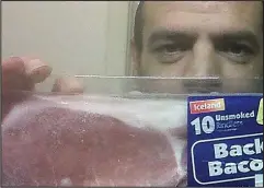  ??  ?? Jailed: Douglas Cruikshank flaunts bacon pack on Facebook