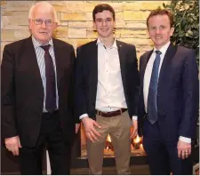  ??  ?? Kieran O’Connor, chairman of Sligo Races, jockey Danny Mullins and Austin O’Callaghan in the Sligo Park Hotel.