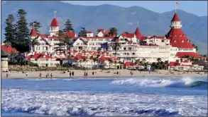  ?? Artistic Visuals/BRETT SHOAF ?? The majestic Hotel del Coronado towers over the beach on Coronado Island. The hotel is proud of its resident ghost, young Kate Morgan.