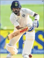  ?? AFP ?? Virat Kohli plays a shot during the third day of the first Test match between Sri Lanka and India on Friday