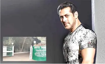  ??  ?? Salman's in legal soup again, this time involving illegal constructi­on at his family's farmhouse in Panvel (inset).