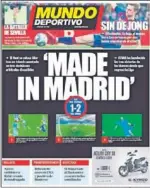  ??  ?? Portada de Mundo Deportivo, ayer.