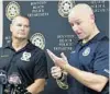  ?? TAIMY ALVAREZ/SUN SENTINEL ?? Boynton Beach Police Officer Eric Reynolds, right, and Orange County Sgt. David Stull used 23andMe to find relatives. They were surprised by the results.