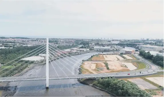  ??  ?? More than 1,000 new homes will be built alongside Sunderland’s Northern Spire bridge.