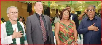  ??  ?? L-R Desmond Majekodunm­i, Guy Murray-Bruce, Sen. Florence Ita-Giwa and Deputy Gov. of Cross River State, Prof. Evara Esu