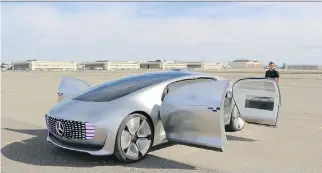  ?? G R A E ME F L E T C H E R / D R I V I NG ?? The autonomous Mercedes- Benz F 015 Luxury in Motion car has, among a host of other innovative technologi­es, opposite- opening doors leading into an acre of high- tech space inside.