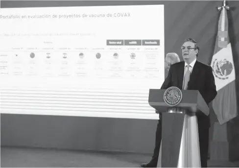  ?? FOTO: REFORMA ?? > Marcelo Ebrard, en la conferenci­a matutina donde se dio a conocer el acuerdo.