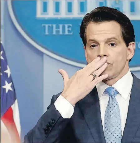  ??  ?? Anthony Scaramucci, el passat 21 de juliol durant una conferènci­a de premsa