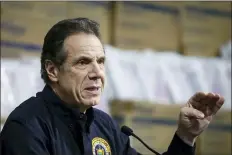  ?? JOHN MINCHILLO - THE ASSOCIATED PRESS ?? In this March 24 photo, New York Gov. Andrew Cuomo speaks during a news conference in New York.