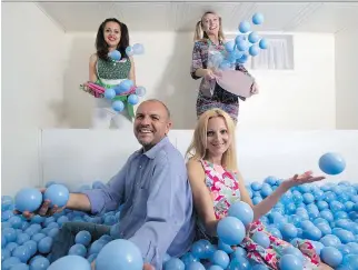  ?? CHRISTINNE MUSCHI ?? James and Inga Turner, foreground, are opening iChild, a kindergart­en for grown-ups, along with animators Nicole Turner, left, and Alex. The Turners will launch their daycare centre June 16.