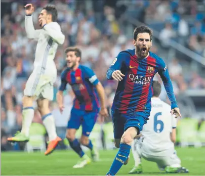  ?? FOTO: PEP MORATA ?? Messi marcó el gol definitivo ante el Real Madrid para llevarse los tres puntos y seguir aspirando al campeonato