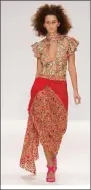  ??  ?? Saba Shabnam Khan’s (pictured below) collection showcased at the London Fashion Week.