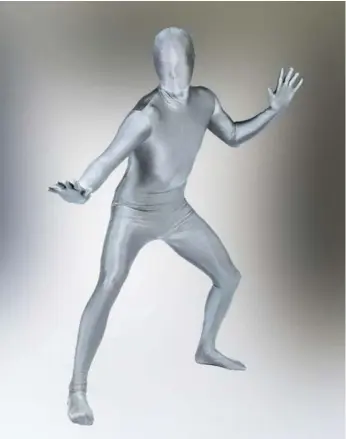  ?? DREAMSTIME ?? Kevin Delaney purchased a silver morphsuit online. He has never worn it.