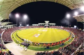  ?? AP ?? A view of the Brian Lara Stadium in Tarouba, Trinidad and Tobago, during the Hero Caribbean Premier League final between the Trinbago Knight Riders and the Guyana Amazon Warriors.