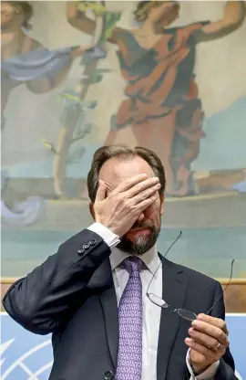  ??  ?? UN Human Rights Chief Zeid Ra’ad al-Hussein told his staff that they will have to serve as the front line to check excesses on the human rights front. AFP