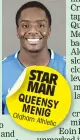  ??  ?? STAR MAN QUEENSY MENIG Oldham Athletic