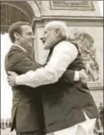  ?? AFP ?? Prime Minister Modi with French President Macron, Paris, June 3, 2017