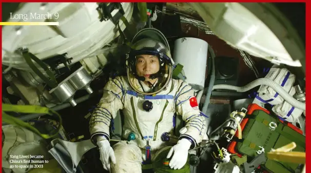  ??  ?? Yang Liwei became China’s first human to go to space in 2003