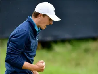  ??  ?? Spieth fought back after his slip-up on the 13th hole (Getty)