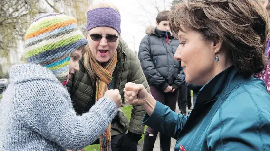  ??  ?? B.C. Liberal Leader Christy Clark is one seat short of a majority government with absentee ballots yet to be counted. — CP FILES