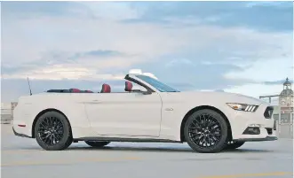  ?? LESLEY WIMBUSH/DRIVING ?? The 2017 Ford Mustang GT convertibl­e is an attractive and muscular ride.