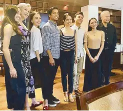  ??  ?? The cast of Ballet Philippine­s’ Cinderella: (from left) Jemima Reyes, Liza de la Fuente, Denise Parungao, Ronelson Yadao, Monica Gana, Earl John Arisola, Katrene San Miguel and director Nonoy Froilan Photos by WALTER BOLLOZOS