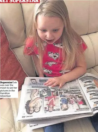  ??  ?? Superstare­vie was over the moon to see her pictures in the Hamilton Advertiser