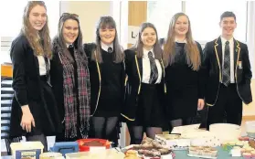  ??  ?? Charity champs McLaren’s S6 pupils held a bake sale in aid of Action in Mind. Left to right - Laura King, Libby Watson, Ailish Duthie, Kim Russell, Laura Maskrey and Callum Fotheringh­am