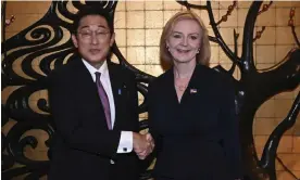  ?? Photograph: Toby Melville/AP ?? Liz Truss meets Japan's PM Fumio Kishida in New York in September