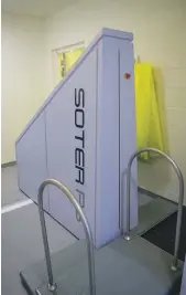  ?? PHOTO SUPPLIED BY CORRECTION­S ?? A Soter RS full body scanner at Auckland Region Women’s Correction­s Facility.