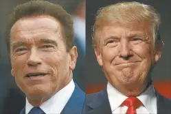  ?? AFP ?? DUELO. Arnold debutó en el reality que Trump condujo en la tevé y éste ironizó sobre el rating y el apoyo a Hillary Clinton del actor.