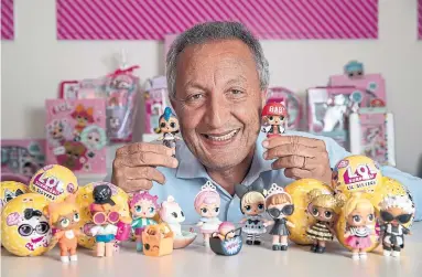  ?? ALLEN J. SCHABEN/TRIBUNE NEWS SERVICE ?? Isaac Larian, chief executive and founder of MGA Entertainm­ent, surrounded by MGA’s L.O.L. Surprise! dolls at his company’s headquarte­rs in Van Nuys, Calif. Over the past year, MGA has sued alleged counterfei­ters making fakes.