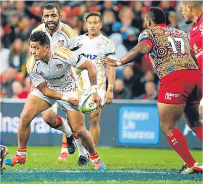  ?? Getty. ?? Brian Alainu’uese, who stands 6ft 8in and weighs more than 21 stone, in action in Australia.