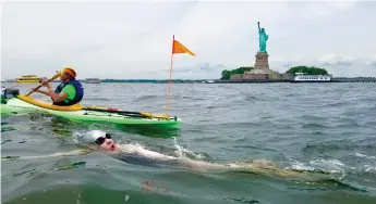  ?? ?? Jaimie Monahan’s incredible long-distance CV includes an epic four laps of Manhattan Island – 183km!