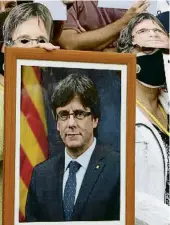  ?? GEMMA TUBERT / ACN ?? Retrat de Puigdemont en una protesta