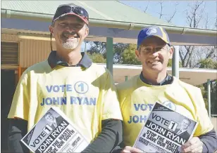  ??  ?? Dave with elected council candidate John Ryan