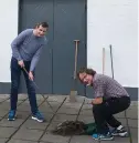  ??  ?? Cllr Keith Henry and Pat Hough Chairman of Loftus Hall Committee at a recent clean up.