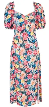  ??  ?? Start dreaming of spring sunshine by adding this floaty floral midi dress to your wardrobe. Pair with white trainers for an easy-breezy ensemble.
£18, matalan.co.uk