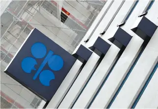  ?? REUTERS ?? THE LOGO of the Organizati­on of the Petroleum Exporting Countries (OPEC) is seen outside their headquarte­rs in Vienna, Austria, Dec. 7, 2018.