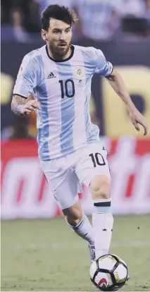  ??  ?? Lionel Messi, left, turns 30 this weekend and is yet to emulate the achievemen­ts of Diego Maradona with Argentina.