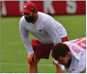  ?? (University of Arkansas photo) ?? Arkansas tight ends coach Jon Cooper became a new father last week when his wife Julia gave birth to Carter Renee Cooper. On the same day, Razorbacks receivers coach Justin Stepp’s wife Brooke gave birth to Allison Blair Stepp.