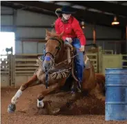  ?? (Special to The Commercial/University of Arkansas at Monticello) ?? Morgan Harrington, a fifth-year rodeo athlete at the University of Arkansas at Monticello, landed a new gig as an actress in a movie centered on barrel racing.