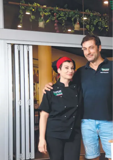  ?? EXCITING TIMES: Vitalia Zanda and restaurant manager Antonio Lo Conte at the new restaurant at The Pier. ??