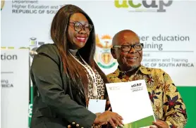  ?? ?? Dr Mandisa Makhaye is one of the new academics who were celebrated this week by minister Blade Nzimande.