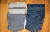  ??  ?? Buzunarele decupate de la pantaloni s-au dovedit foarte folositoar­e. Se pot agăța ușor (cu arici, capse) și de curea.