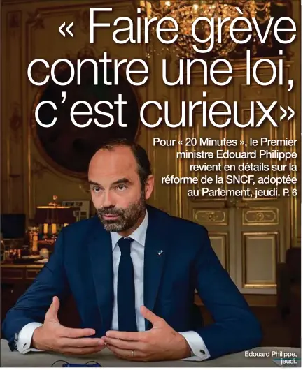  ??  ?? Edouard Philippe, jeudi.