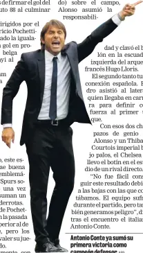  ?? AFP ?? Antonio Conte ya sumó su primera victoria como campeón defensor.