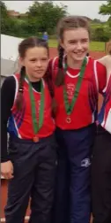  ??  ?? The Dundalk St Gerards AC U13 girls McElroy, Rachel Culligan & Mia Keely