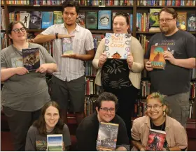  ?? ?? Firefly Bookstore owners Rebecca Laincz and Matthew Williams with the Firefly staff.